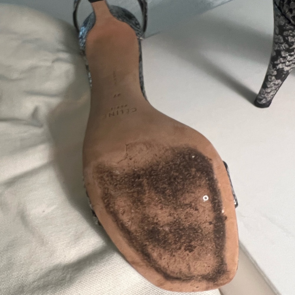 Celine Python Silver And Black Sandals - image 3